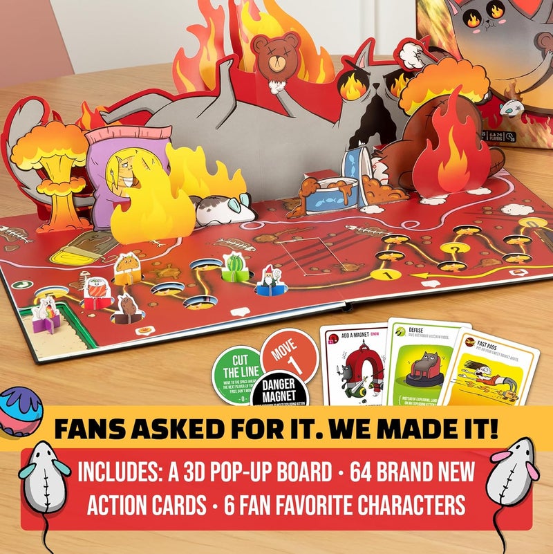 Exploding Kittens : The Board Game - The Action Packed Party Game to Celebrate 10th Birthday - 2-6 Players Aged 7+ - Great for Adults, Teens, Collectors, Kids - Image 3